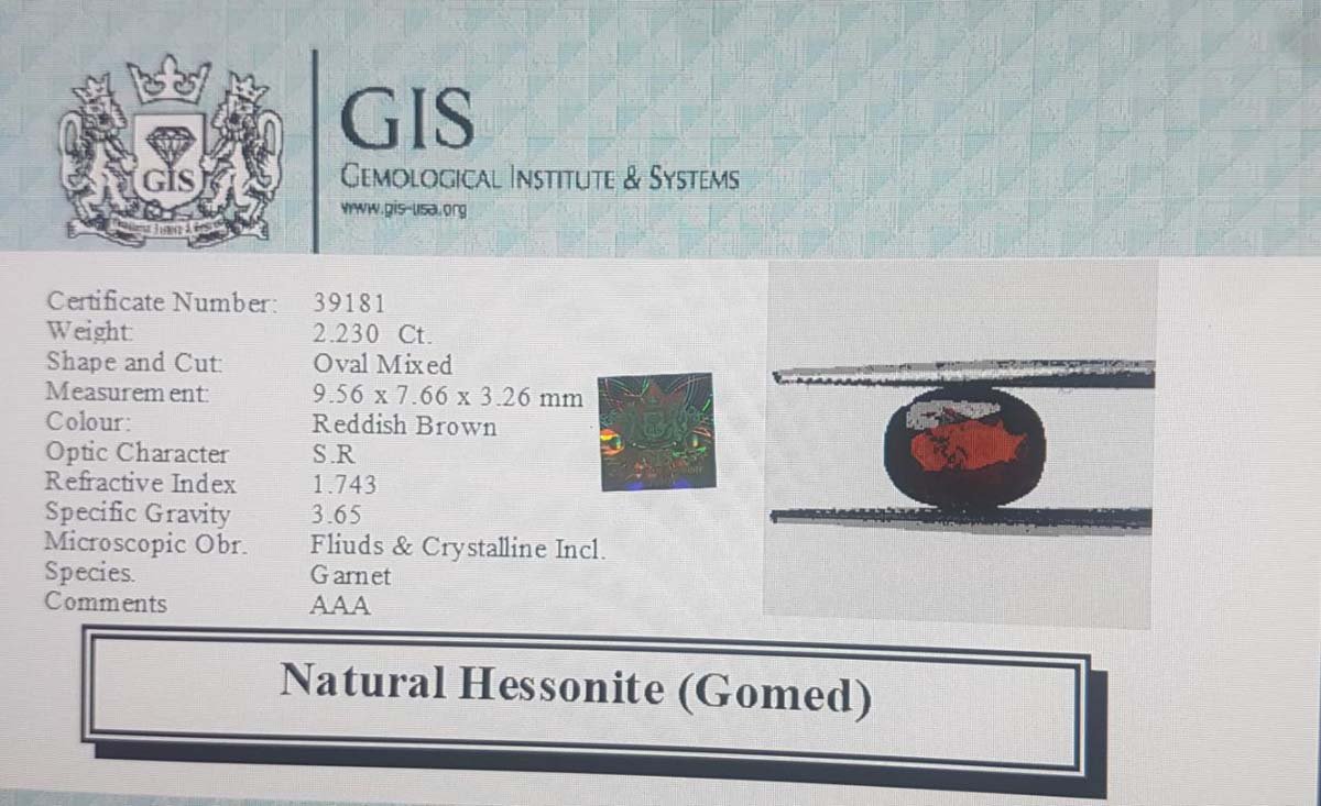 GMD4508 4 Hessonite (Gomed) 2.23 Ct.
