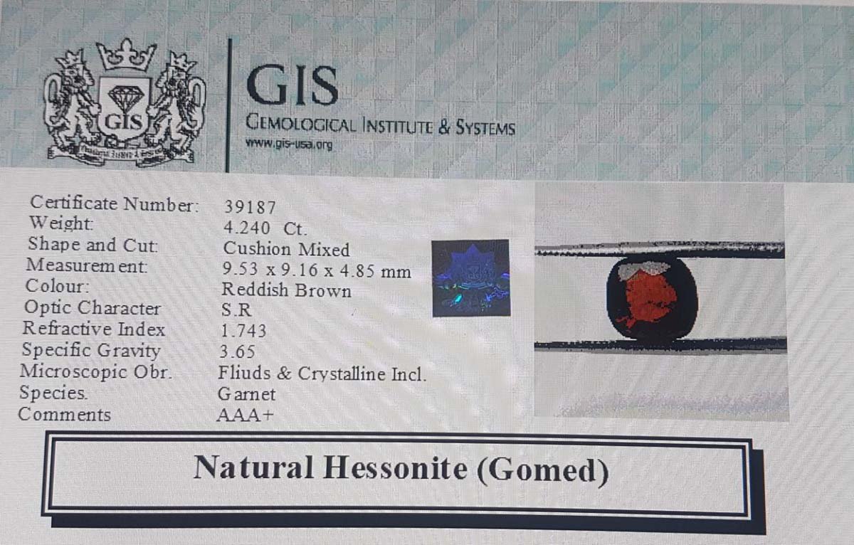 GMD4514 4 Hessonite (Gomed) 4.24 Ct.