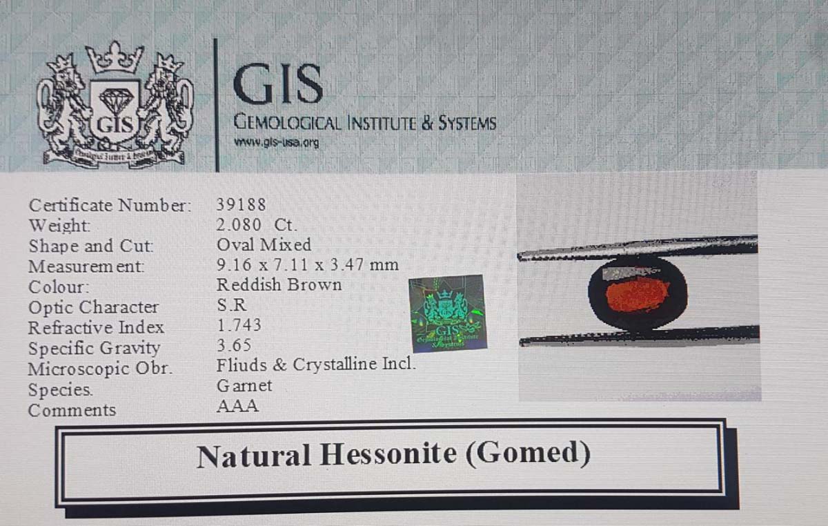 Hessonite (Gomed) 2.08 Ct.