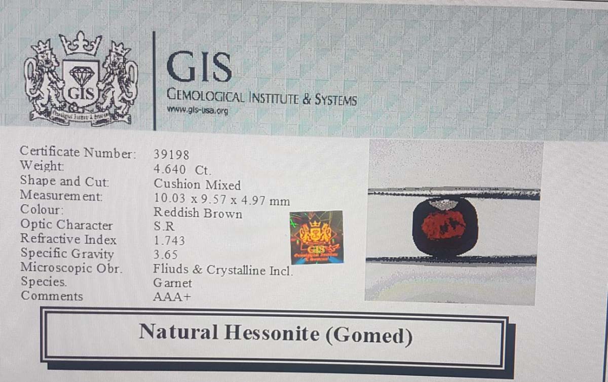 GMD4525 4 Hessonite (Gomed) 4.64 Ct.