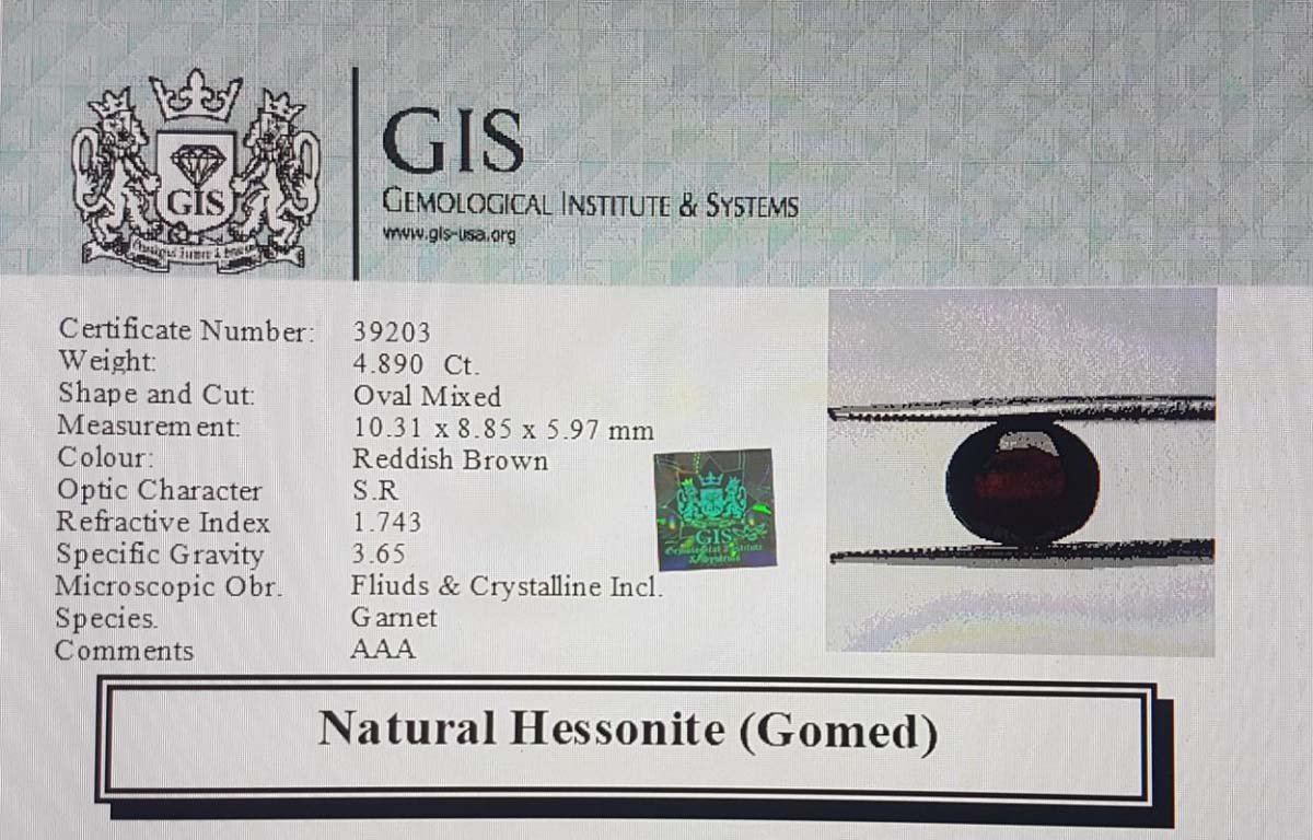 GMD4530 4 Hessonite (Gomed) 4.89 Ct.