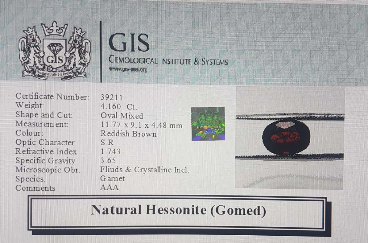 GMD4538 4 Hessonite (Gomed) 4.16 Ct.