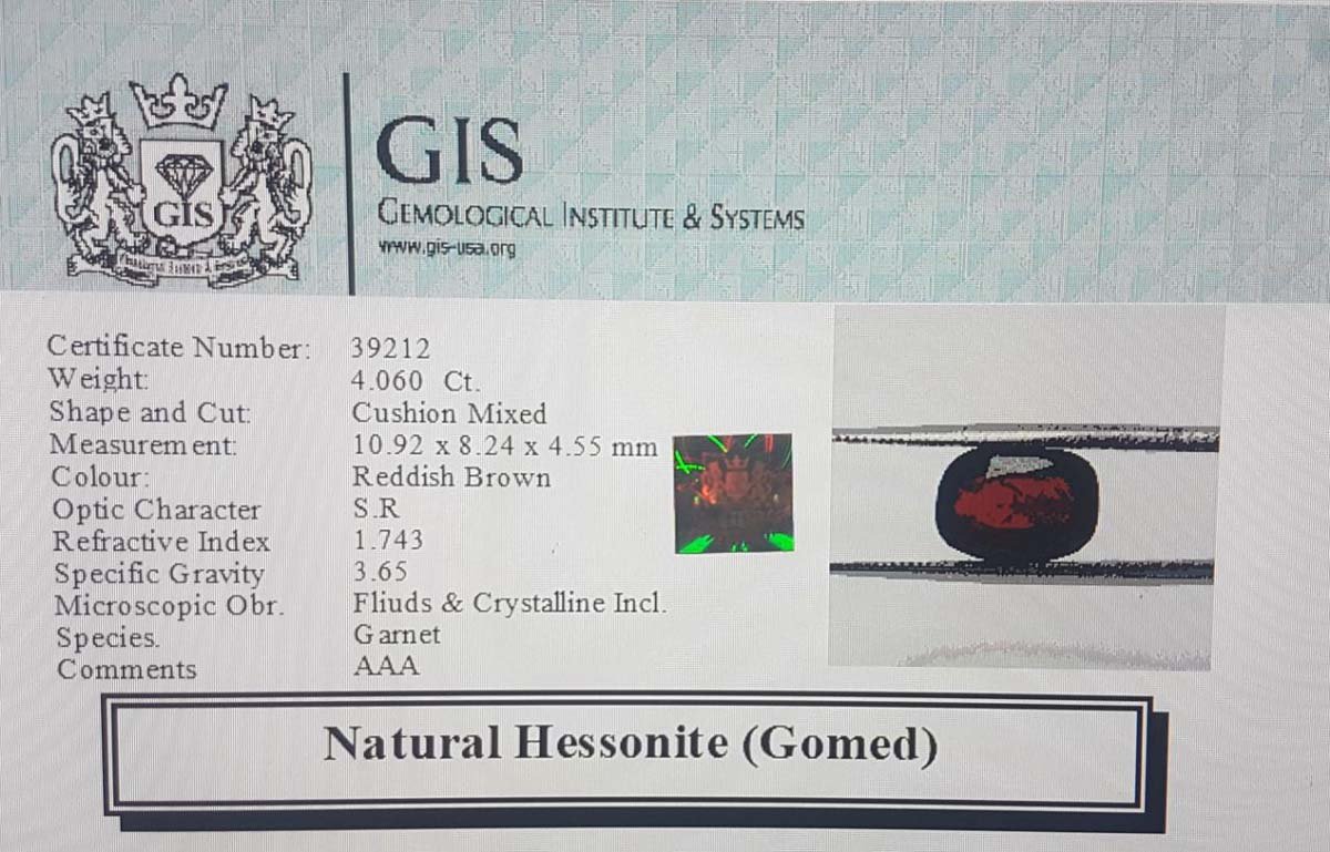 GMD4539 4 Hessonite (Gomed) 4.06 Ct.