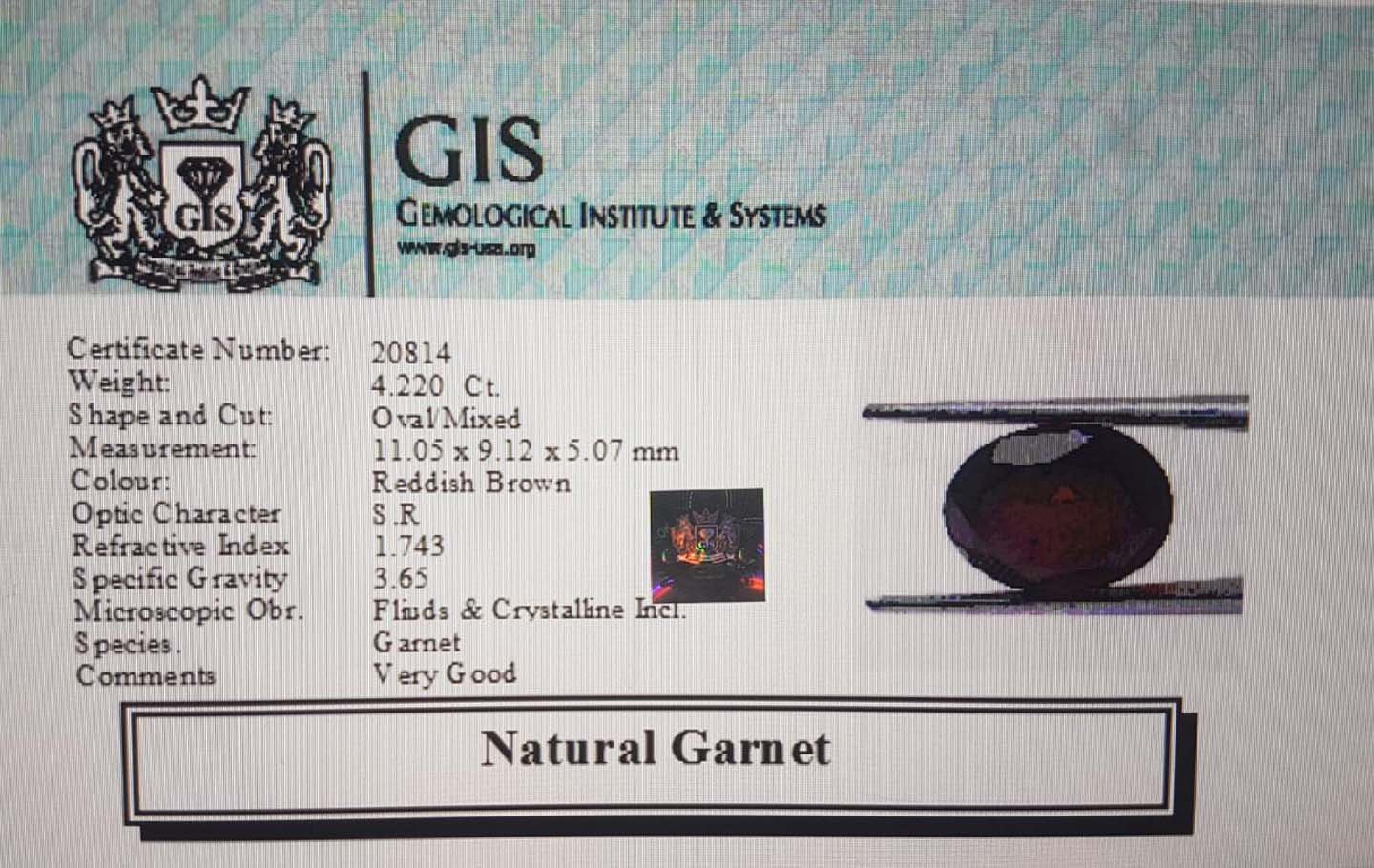 GRN151 4 Garnet 4.22 Ct.