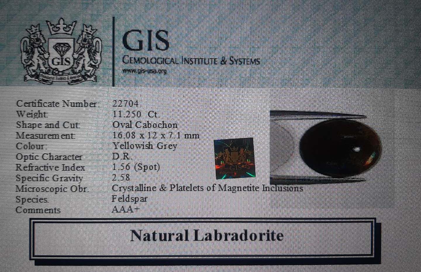 LAB126 4 Labradorite 11.25 Ct.