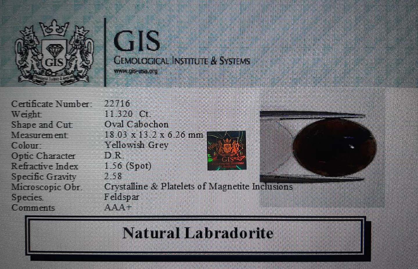LAB138 4 Labradorite 11.32 Ct.