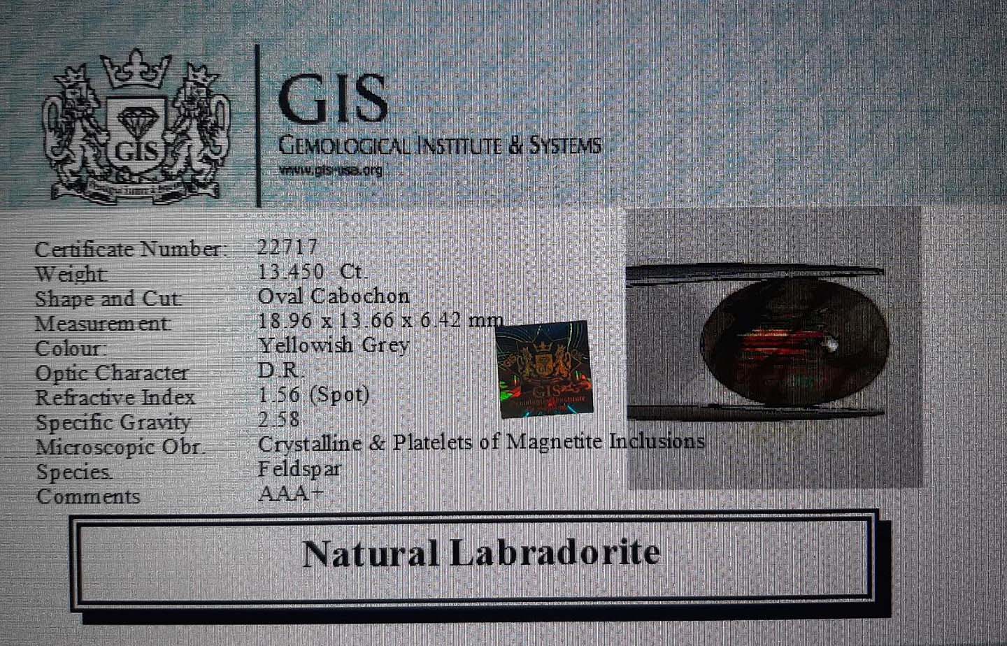 LAB139 4 Labradorite 13.45 Ct.