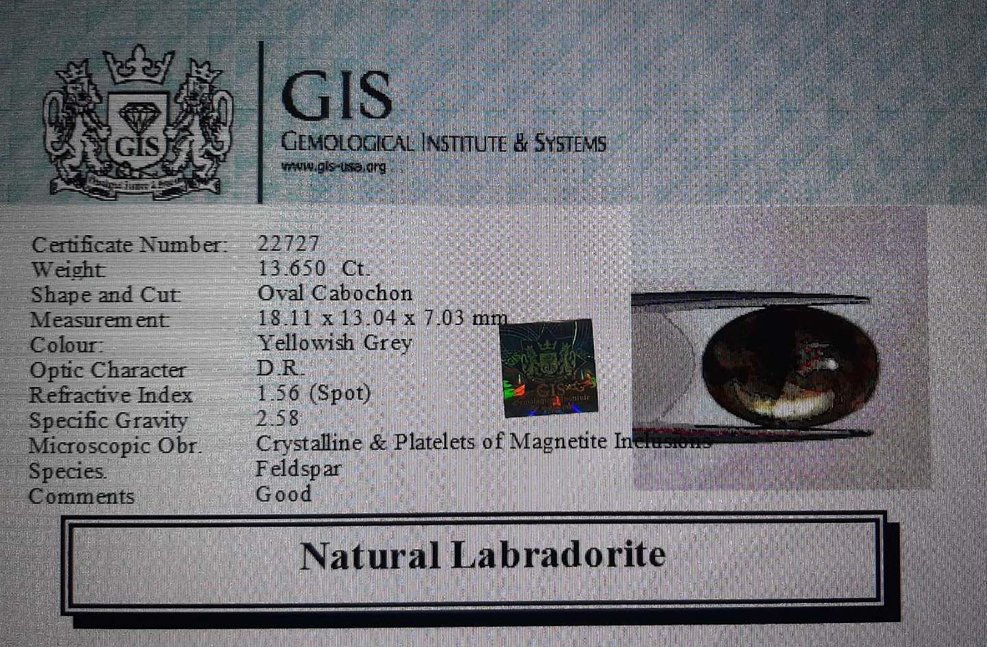 LAB149 4 Labradorite 13.65 Ct.