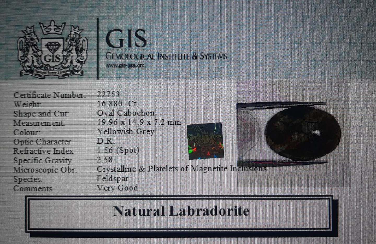 Labradorite 16.88 Ct.