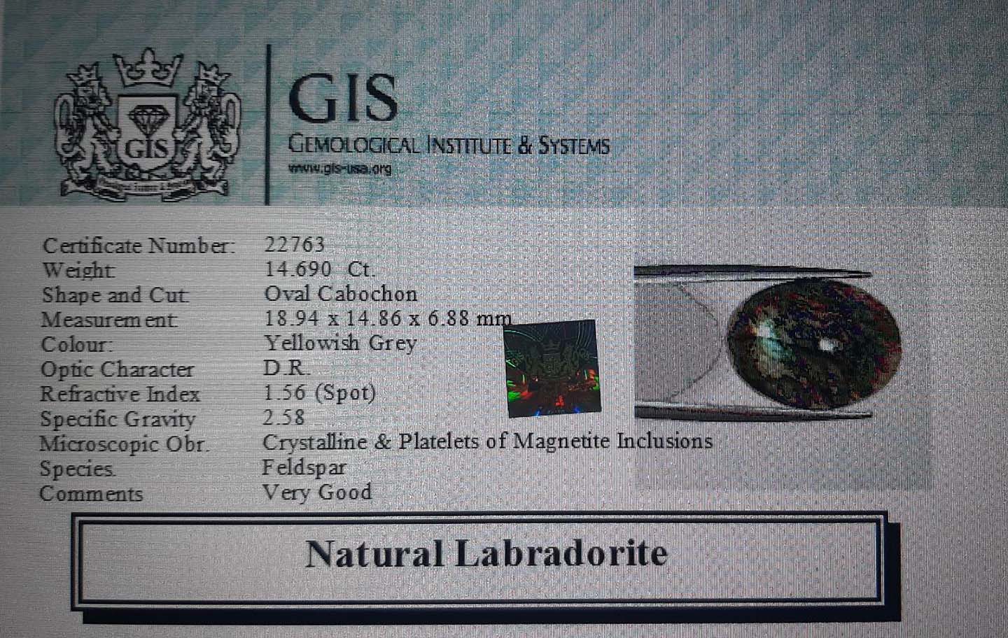 Labradorite 14.69 Ct.