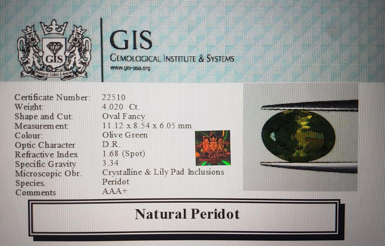 NPD346 4 Peridot 4.02 Ct.