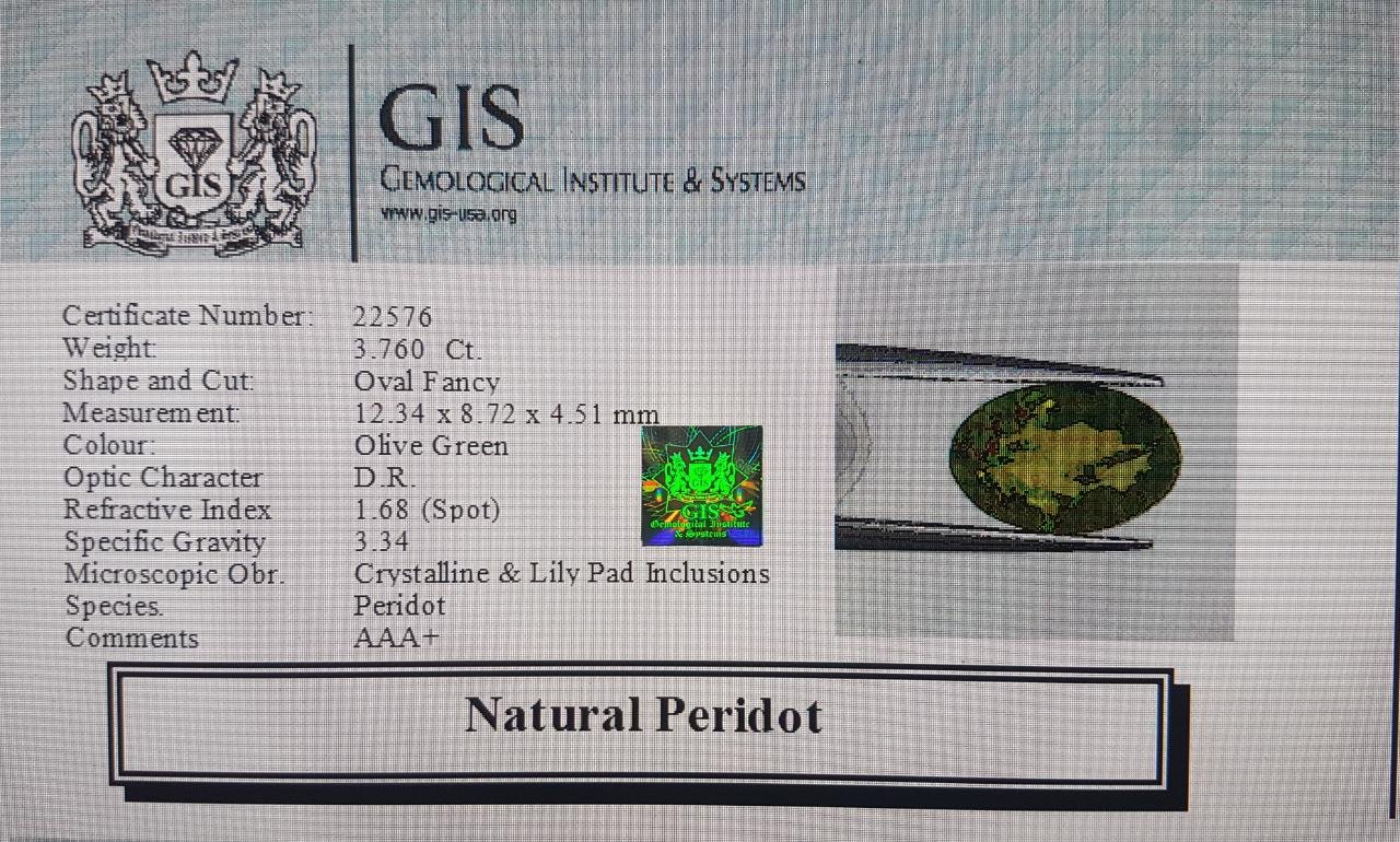 NPD412 4 Peridot 3.76 Ct.