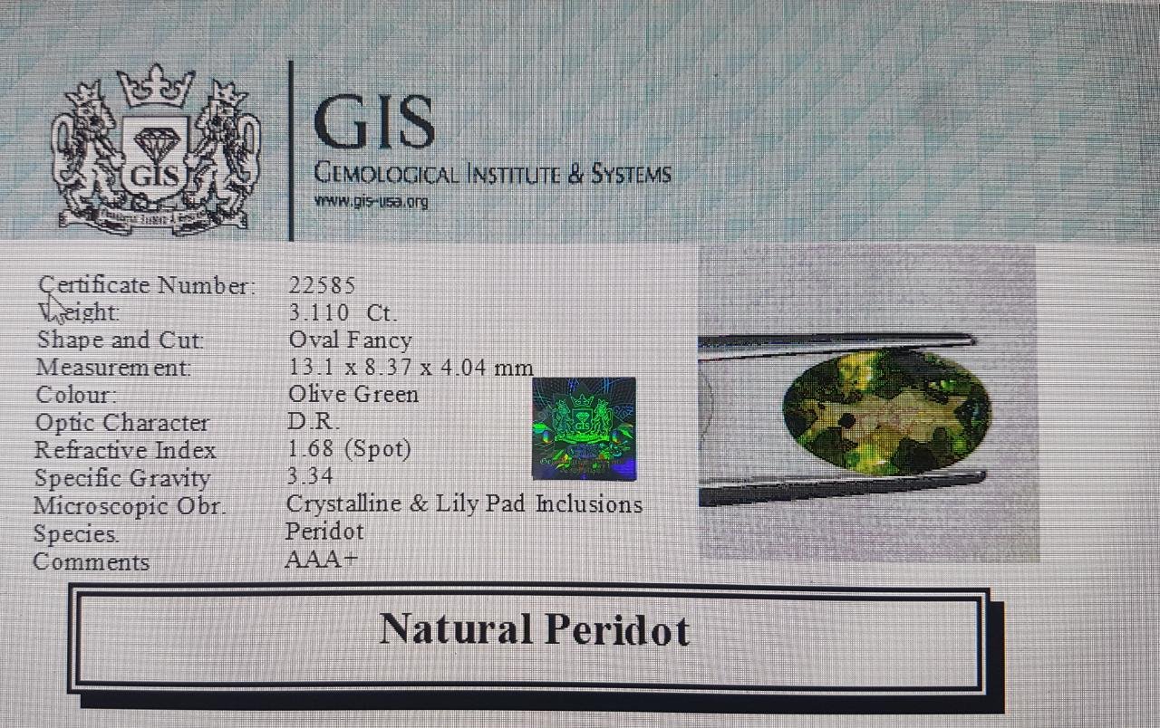 NPD421 4 Peridot 3.11 Ct.
