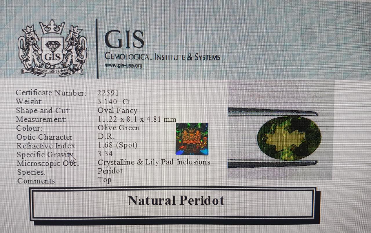 NPD427 4 Peridot 3.14 Ct.