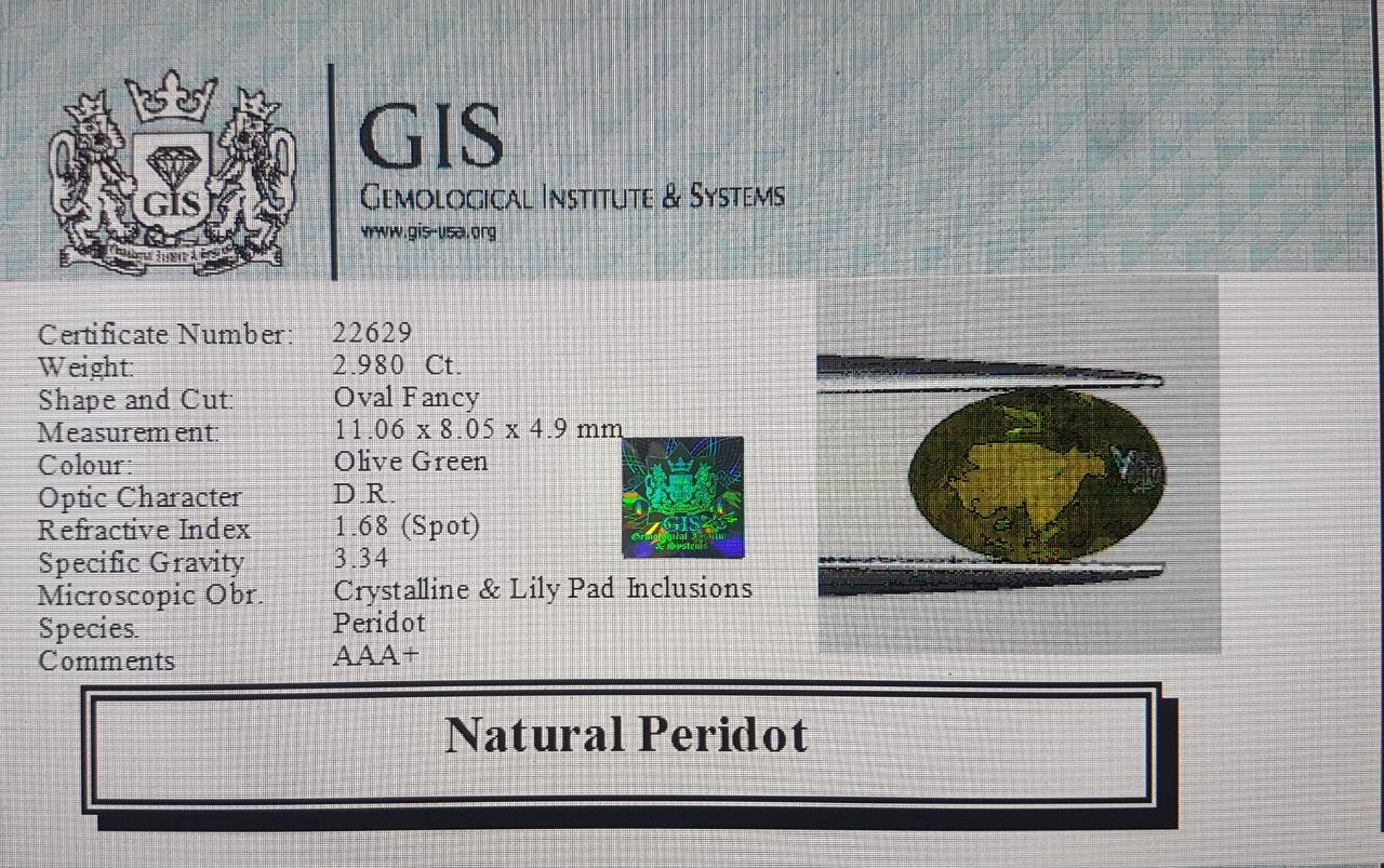 NPD465 4 Peridot 2.98 Ct.