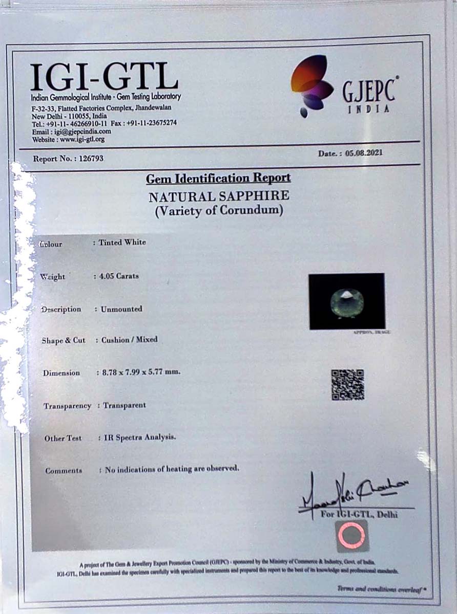 NSP641 4 Sapphire 4.05 Ct.