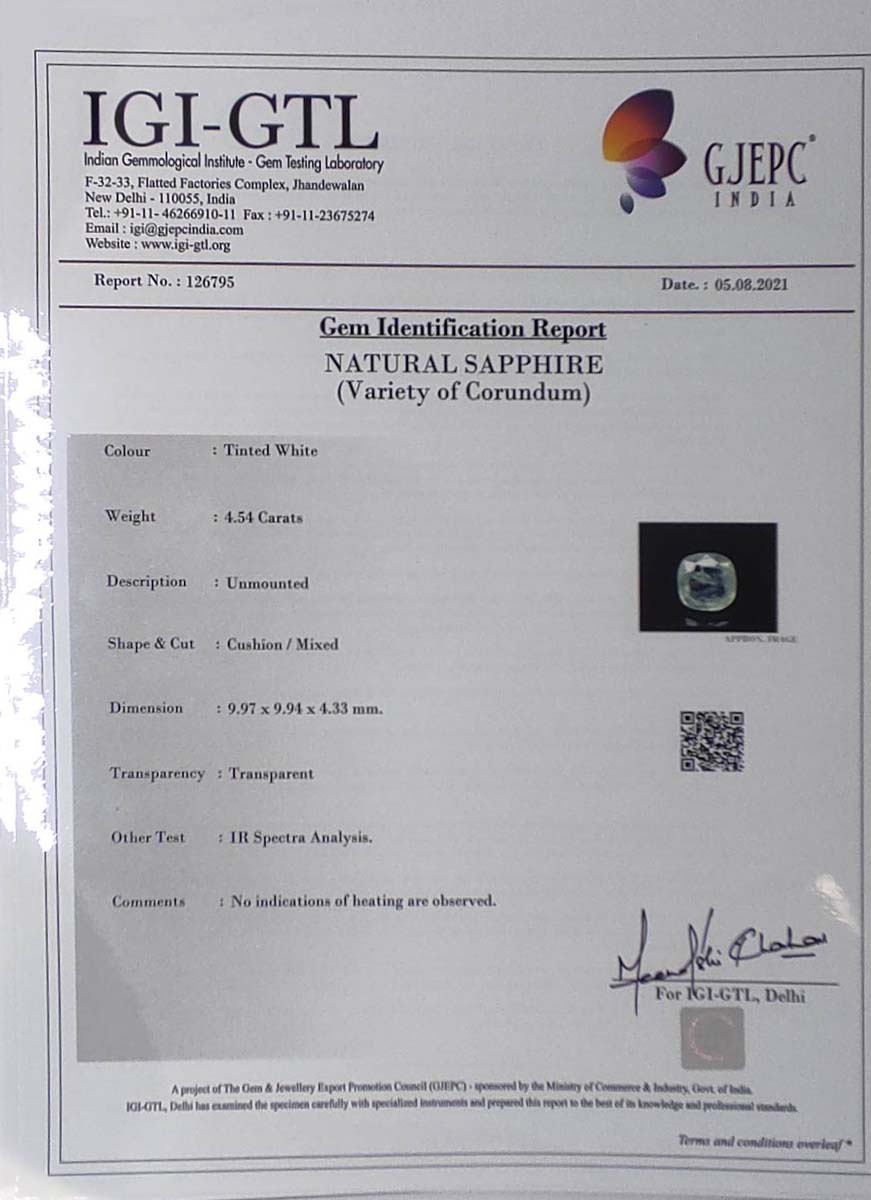 NSP643 4 Sapphire 4.54 Ct.