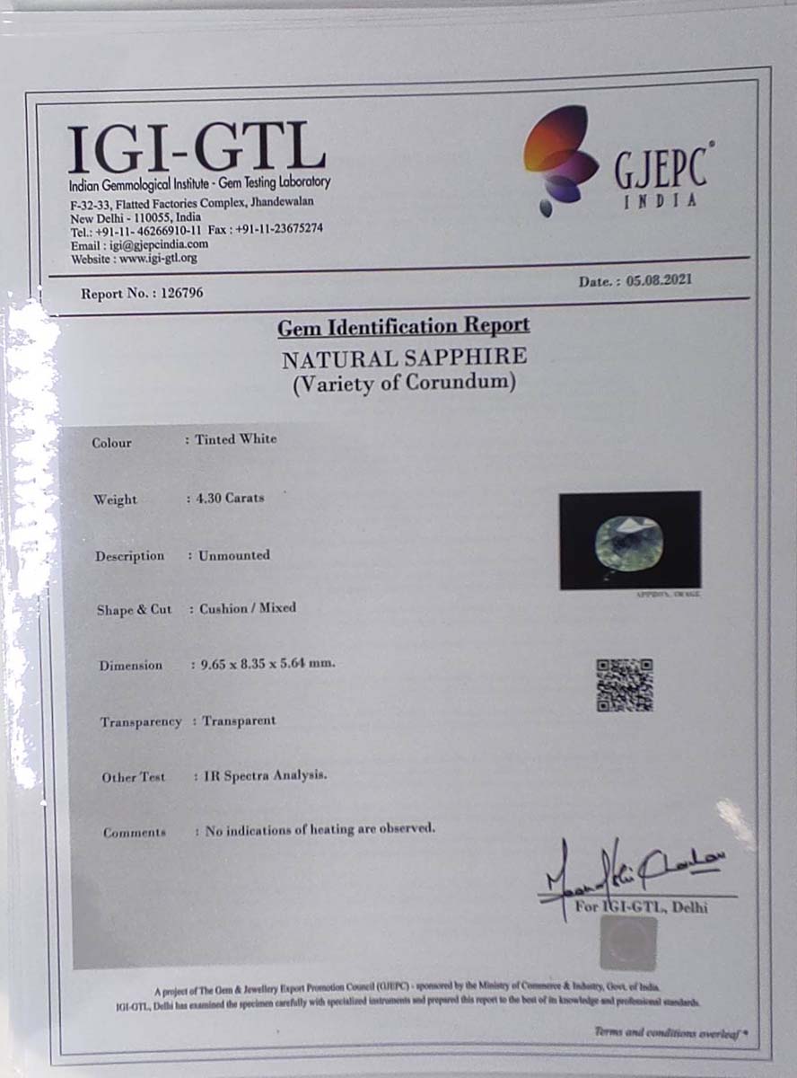 NSP644 4 Sapphire 4.3 Ct.