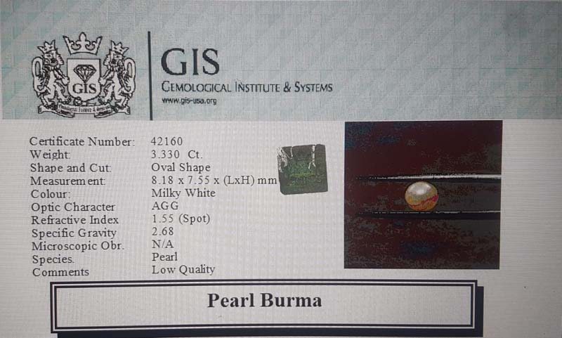 Burma Pearl 3.33 Ct.