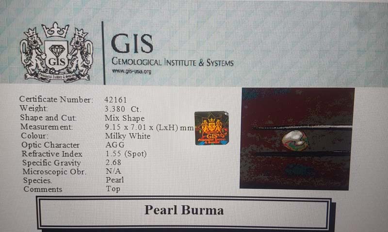 Burma Pearl 3.38 Ct.