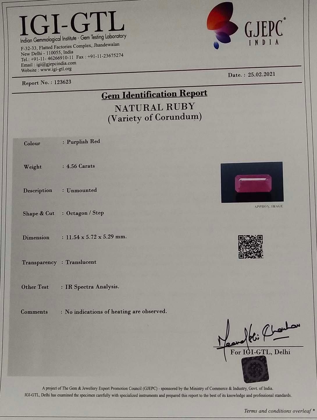 RUB4647 4 Ruby 4.56 Ct.