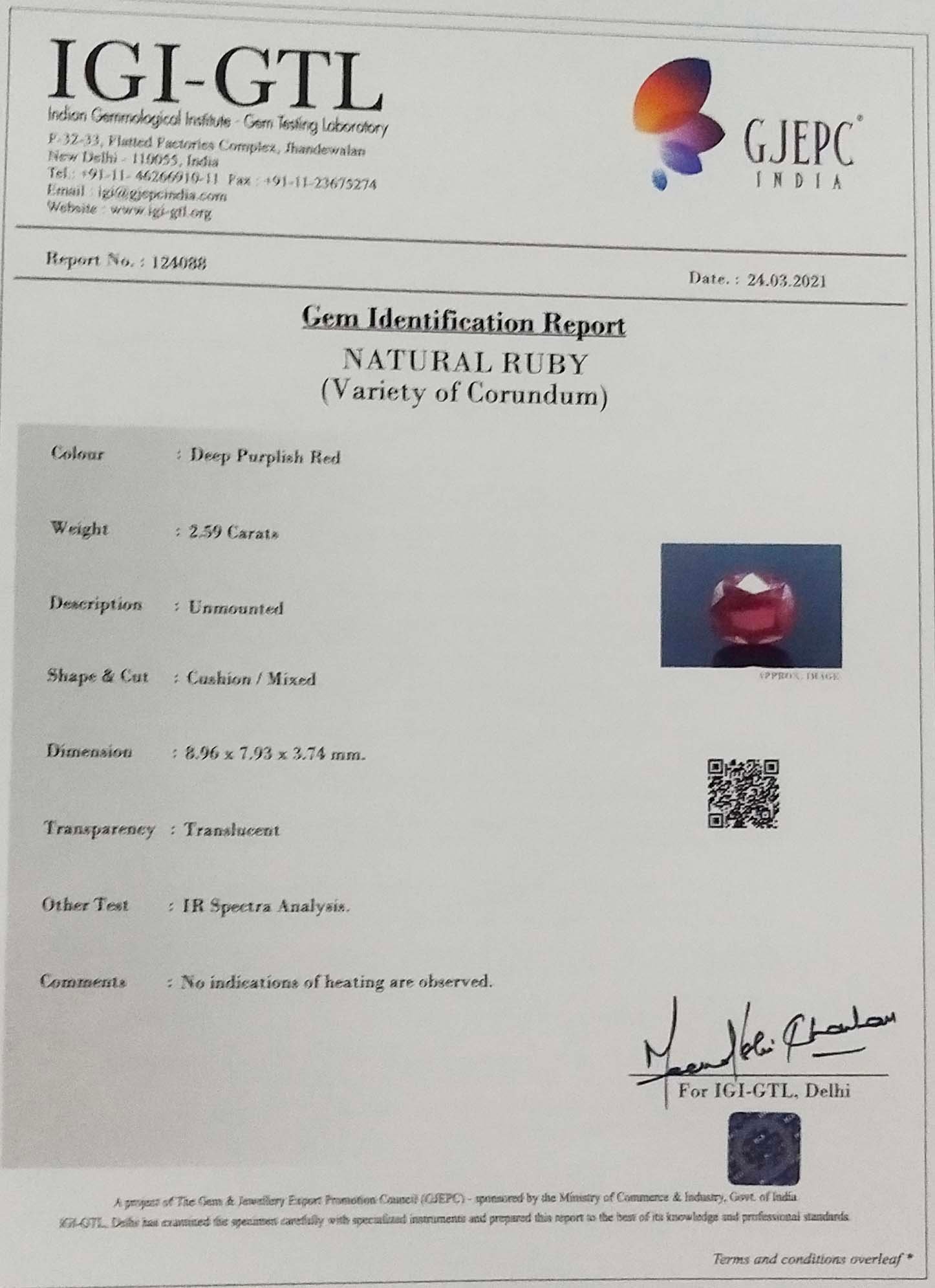 RUB4709 4 Ruby 2.59 Ct.