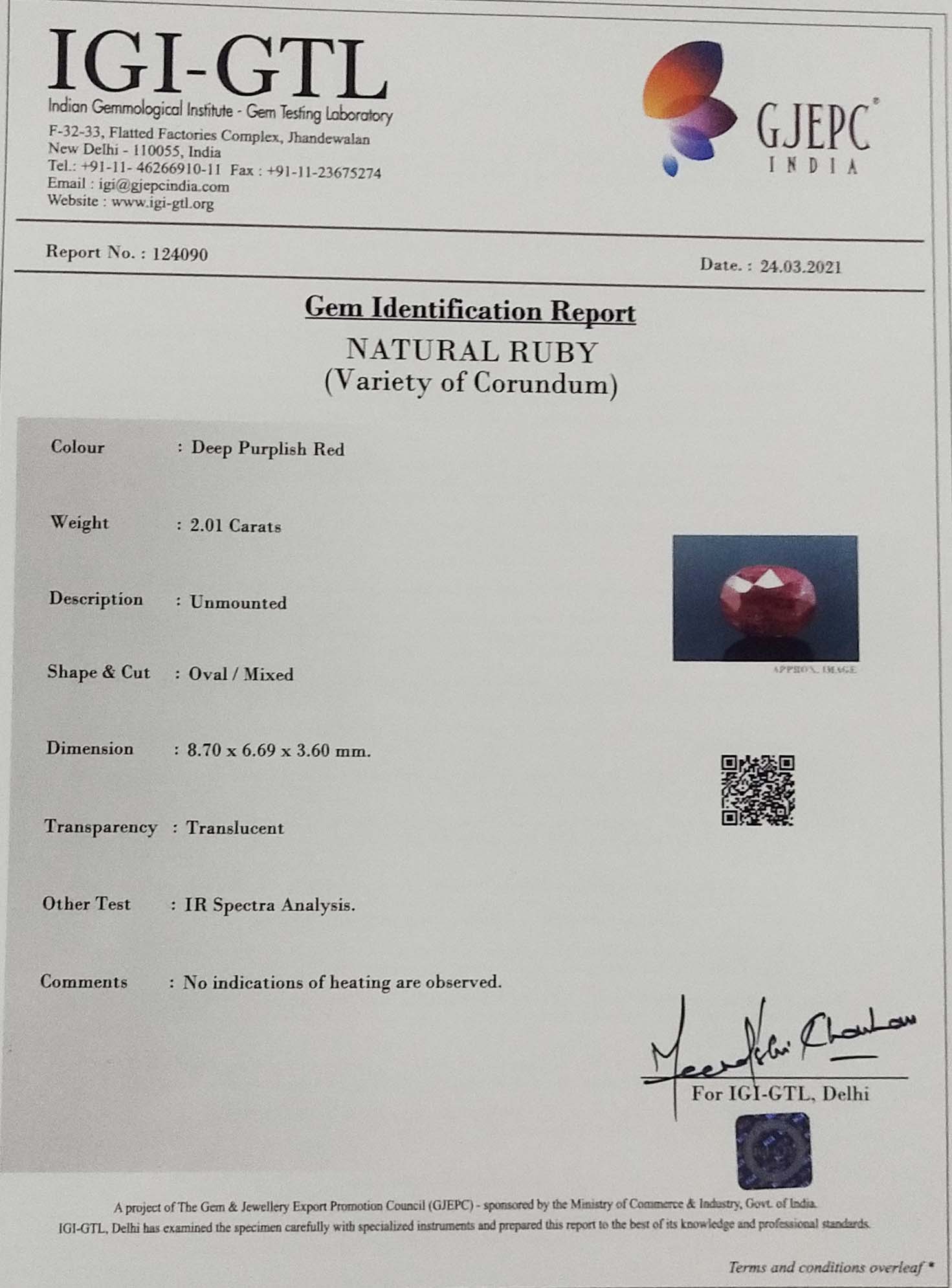 RUB4711 4 Ruby 2.01 Ct.