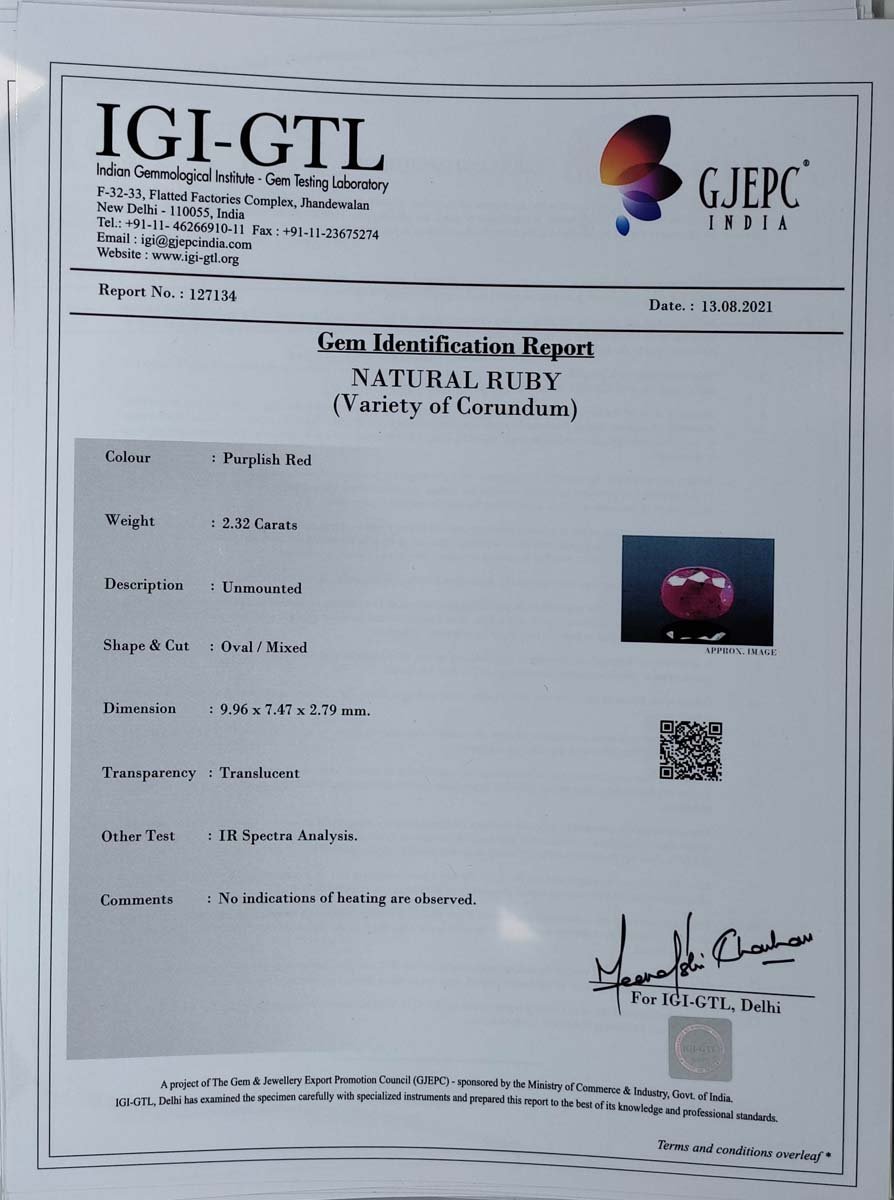 RUB4762 4 Ruby 2.32 Ct.