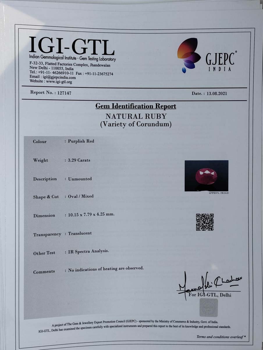 RUB4775 4 Ruby 3.29 Ct.
