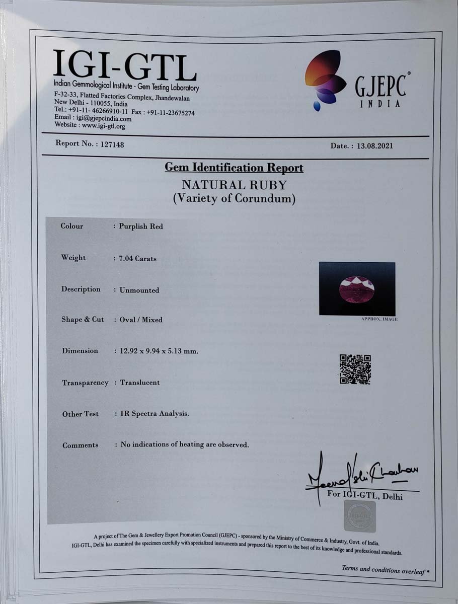 RUB4776 4 Ruby 7.04 Ct.
