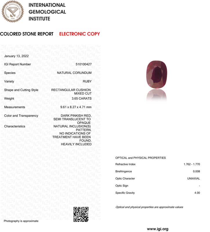 Ruby 3.65 Ct. 5 RUB4809 4 Ruby 3.65 Ct.