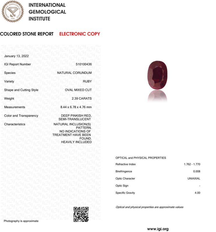RUB4817 4 Ruby 2.39 Ct.