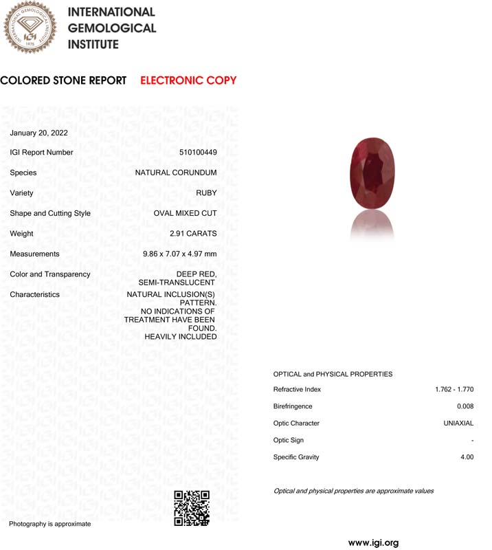 Ruby 2.91 Ct.