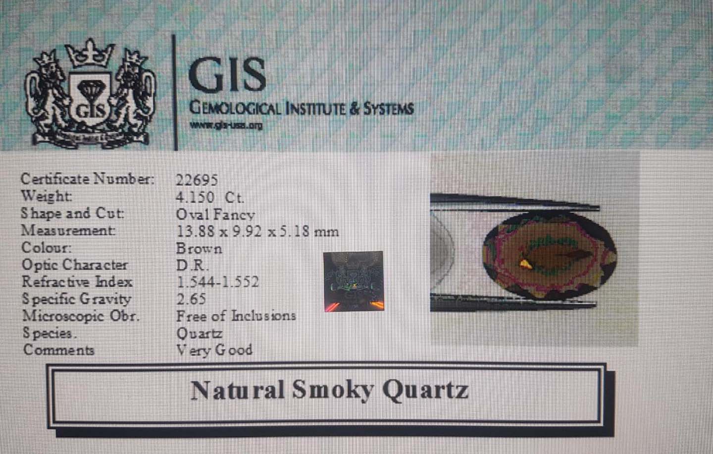 Smoky Quartz 4.15 Ct.