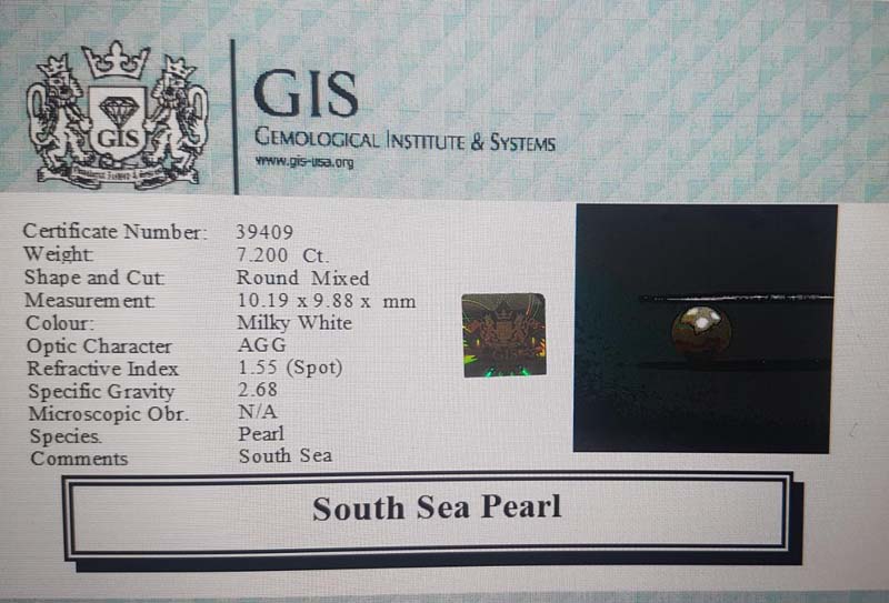 South Sea Pearl 7.2 Ct.