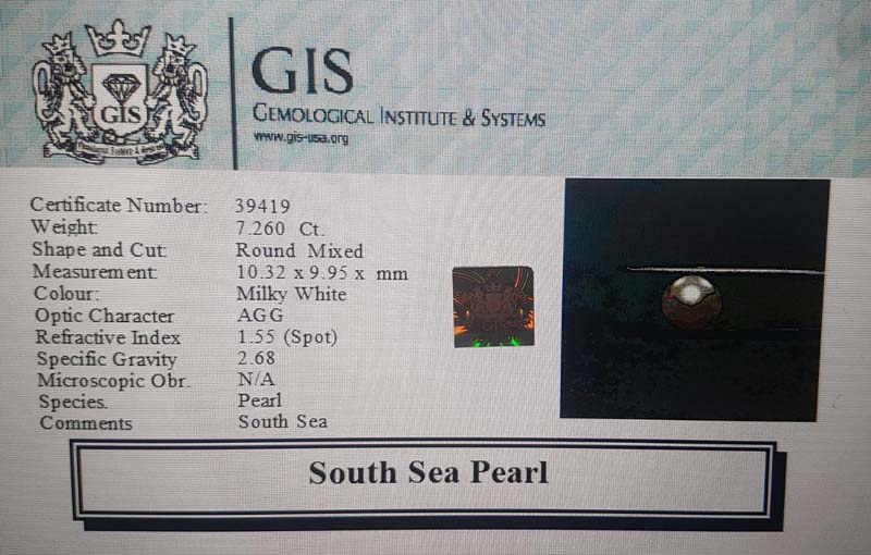 South Sea Pearl 7.26 Ct.