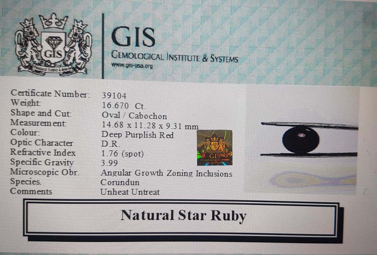 Star Ruby 16.67 Ct.