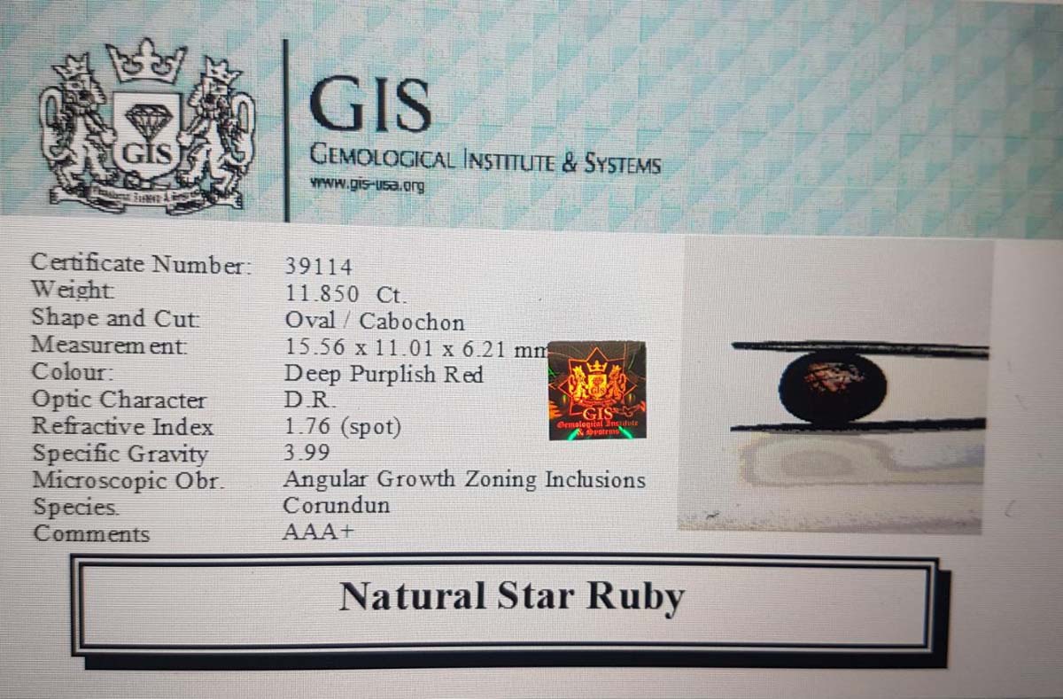 Star Ruby 11.85 Ct.