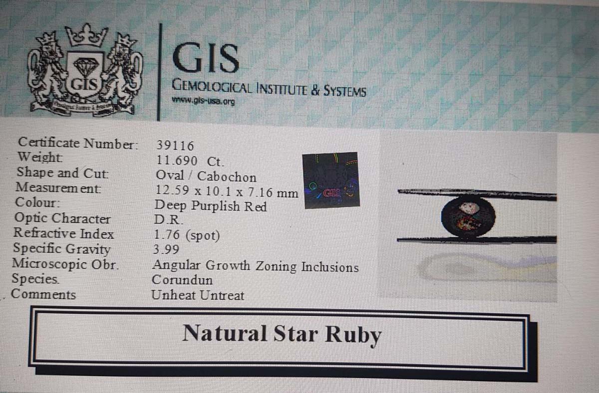 Star Ruby 11.69 Ct.