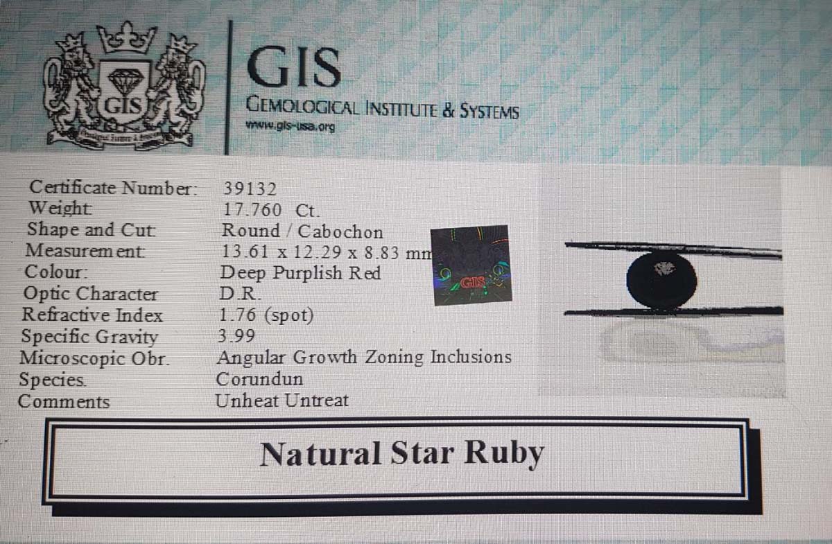 Star Ruby 17.76 Ct.