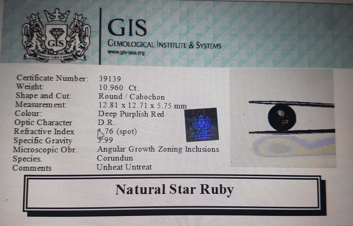 Star Ruby 10.96 Ct.