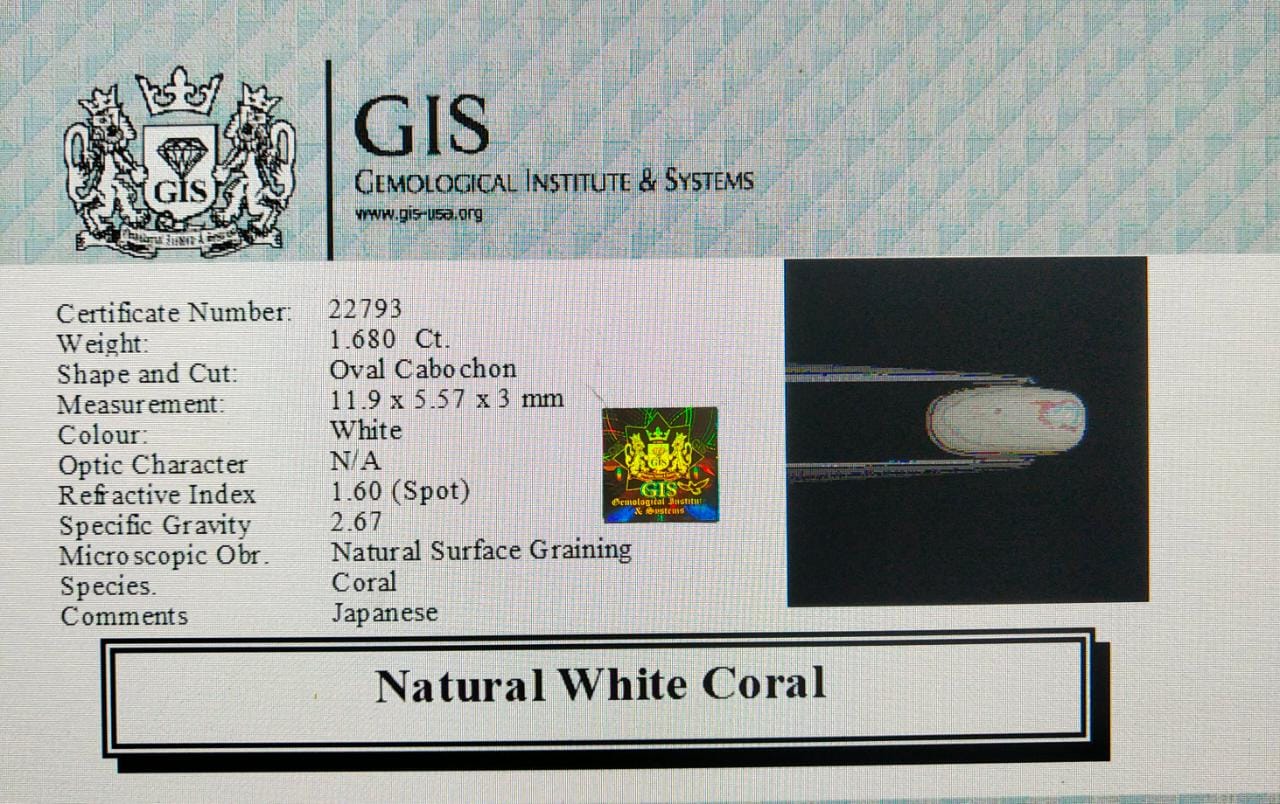 WC116 4 White Coral 1.68 Ct.