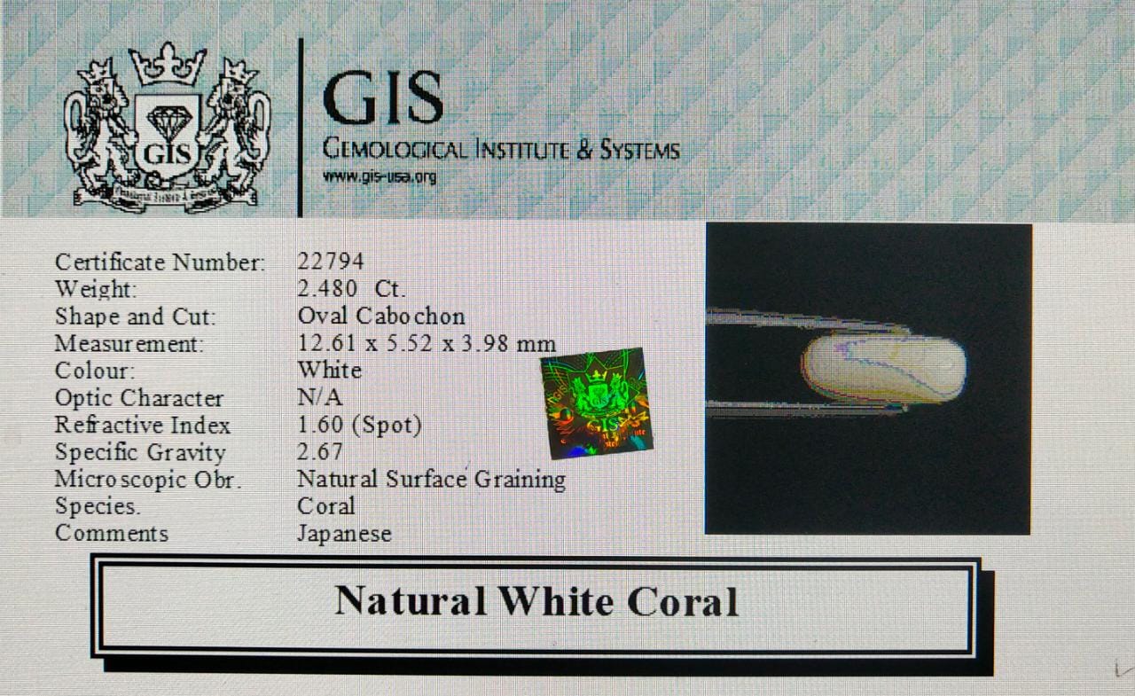 WC117 4 White Coral 2.48 Ct.