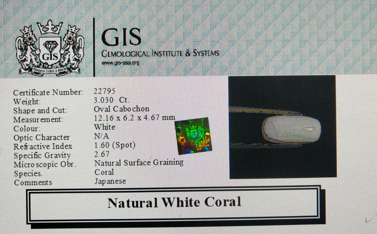WC118 4 White Coral 3.03 Ct.