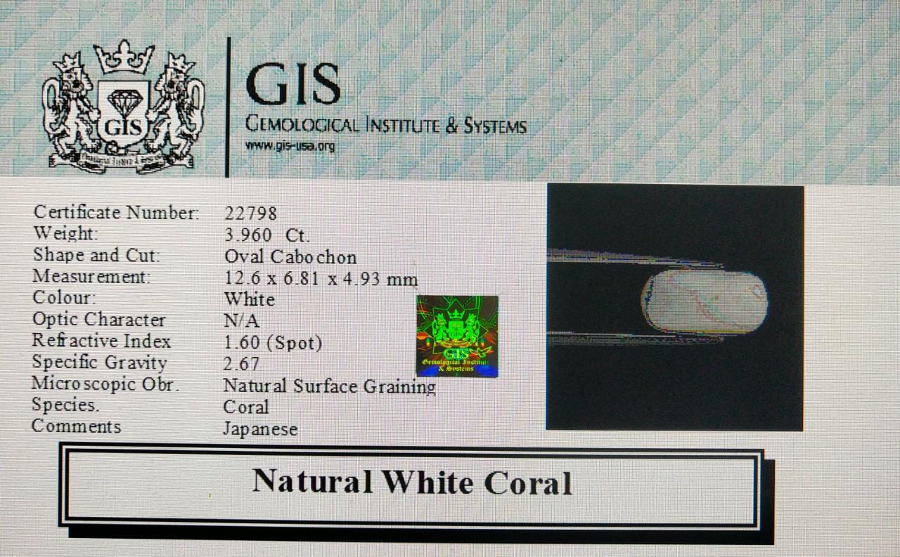 White Coral 3.96 Ct. 5 WC121 4 White Coral 3.96 Ct.