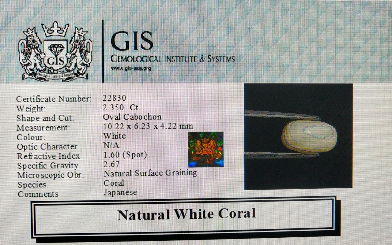 WC153 4 White Coral 2.35 Ct.