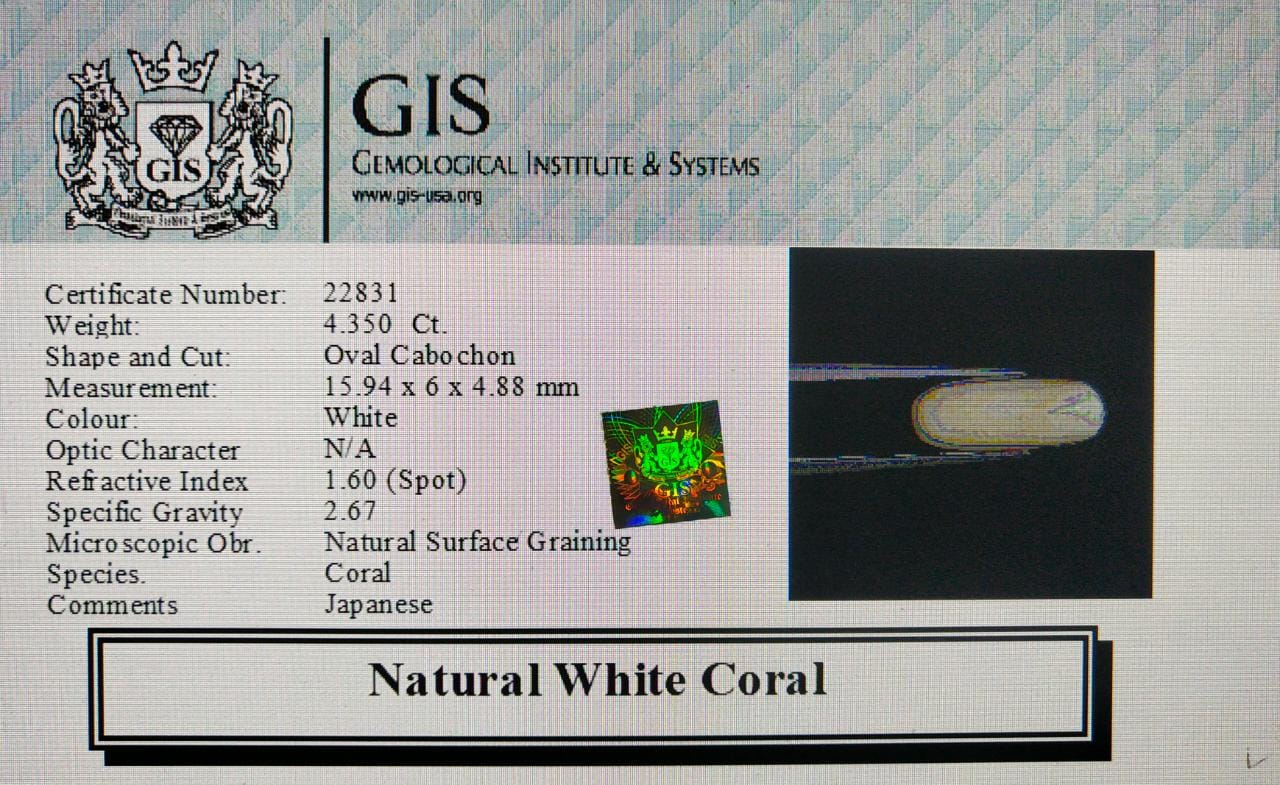 WC154 4 White Coral 4.35 Ct.