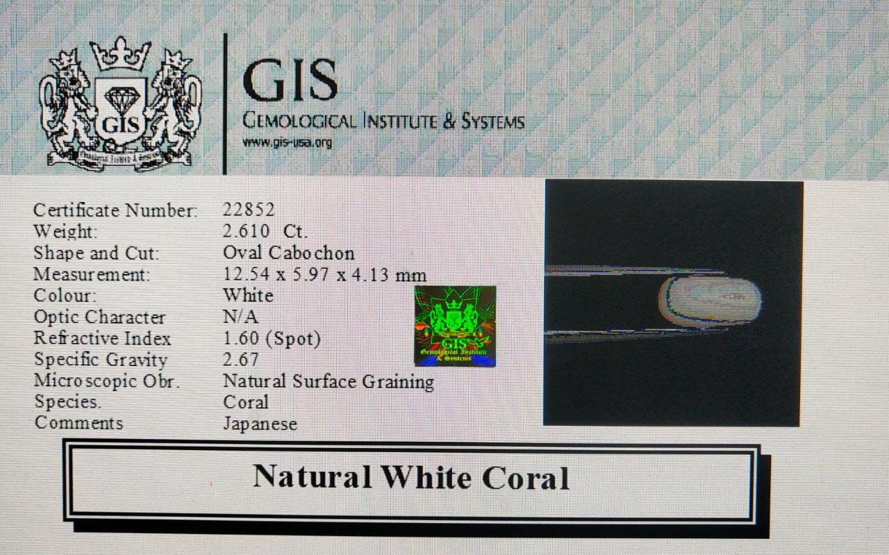 White Coral 2.61 Ct. 5 WC175 4 White Coral 2.61 Ct.