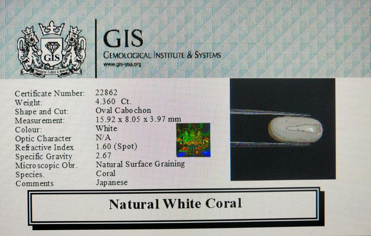 White Coral 4.36 Ct. 5 WC185 4 White Coral 4.36 Ct.