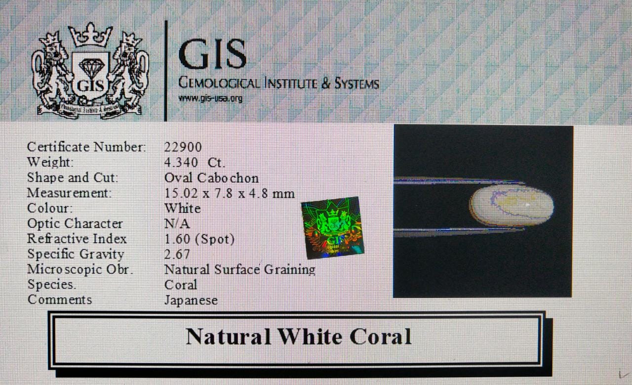 WC223 4 White Coral 4.34 Ct.